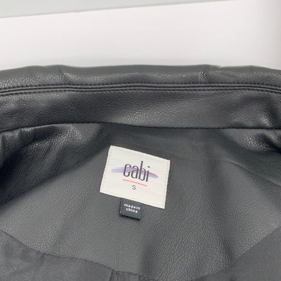 CAbi James faux leather blazer jacket black one button vegan women new Small - Picture 5 of 5